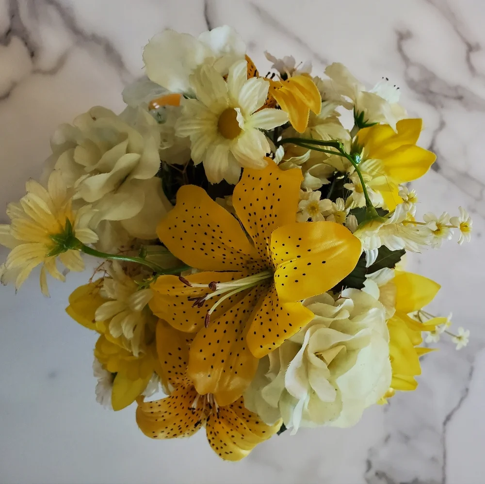 Vintage Handmade Floral Arrangement in Mug